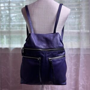 OrYany Chloe “Bucket” Style Purple Leather Backpack, Large